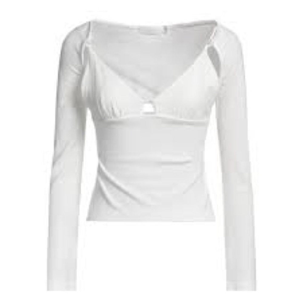 Jonathan Simkhai White Long Sleeve Blouse
